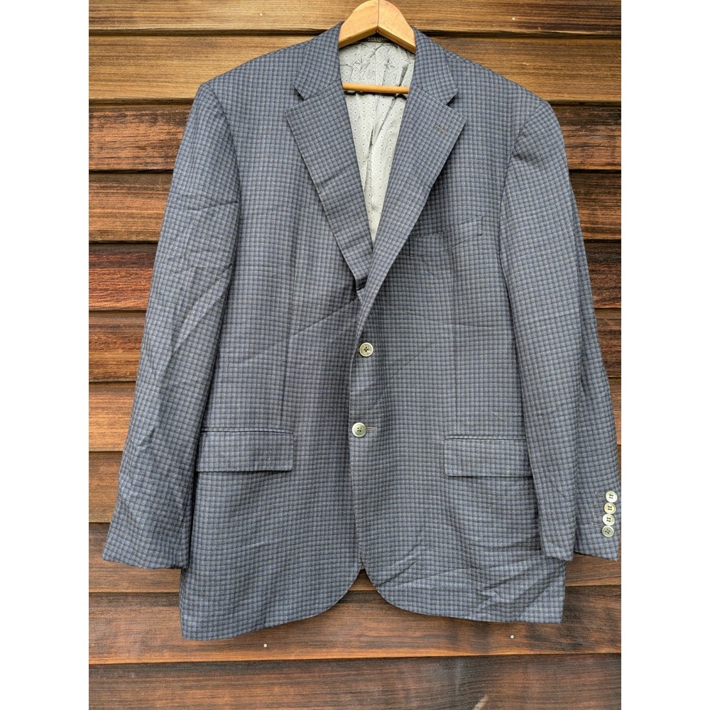 Corneliani Super Fine Wool Cashmere Blazer Blue 48R Italy Suit Jacket Plaid